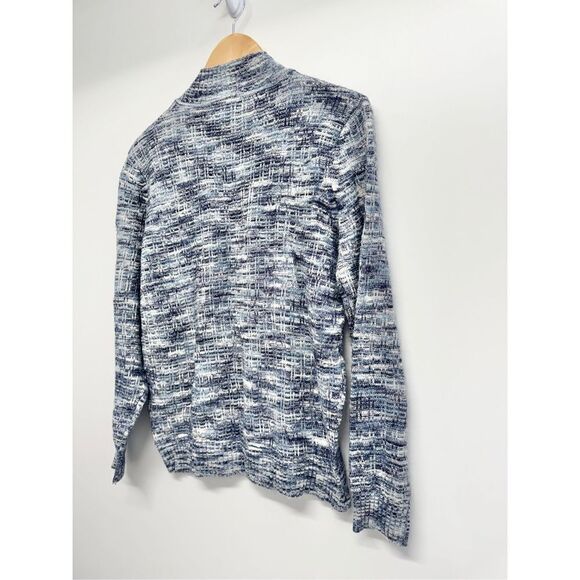 Draper & Damon’s Knit Sweater Mock Neck Pullover Silver Blue Long Sleeve - Picture 6 of 9